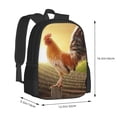 thumbnail image 2 of Lafuoo Country Farm Morning Rooster Pattern Large Capacity Backpack, Durable Adjustable Straps Campus, Travel, Work Computer Backpack, Unisex-One Size, 2 of 7
