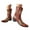 Brown, variant on Cowboy Boots for Women Embroidered Chunky Low Heels Pull On Wide Mid Calf Colorful Western Booties