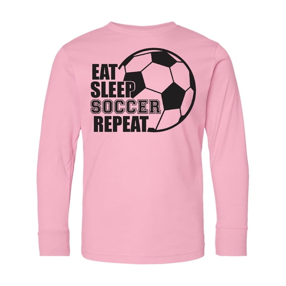 Inktastic Eat Sleep Soccer Repeat Long Sleeve Youth T-Shirt