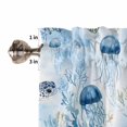 thumbnail image 5 of Living Room Curtains 72 Inches length, Blue Turtle Coastal Window Treatment Curtain Drapes, Coral Beach Nautical Ocean Light Filtering Drapes for Bedroom Laundry Room, 52"x72", 2 Panels, 5 of 7