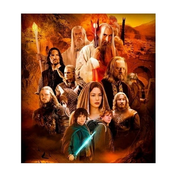 5D DIY Lord of the Rings Diamond Painting Set, Full Diamond Embroidery Art Gift Home Wall Decoration