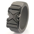 thumbnail image 4 of Cinturón de hombre informal tejido elástico de aleación con hebilla táctica para exteriores, cinturón con logotipo para viajeros, cierre ajustable, apto para viajeros, 4 of 6