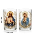 thumbnail image 3 of VVQ Religious Glass Cups Set of 2, Printed Drinking Glasses Catholic Gifts for Home Altar Chapel Decor, Sacred Heart Blessed Mary Tumblers for Water Wine Coffee, 3 of 7