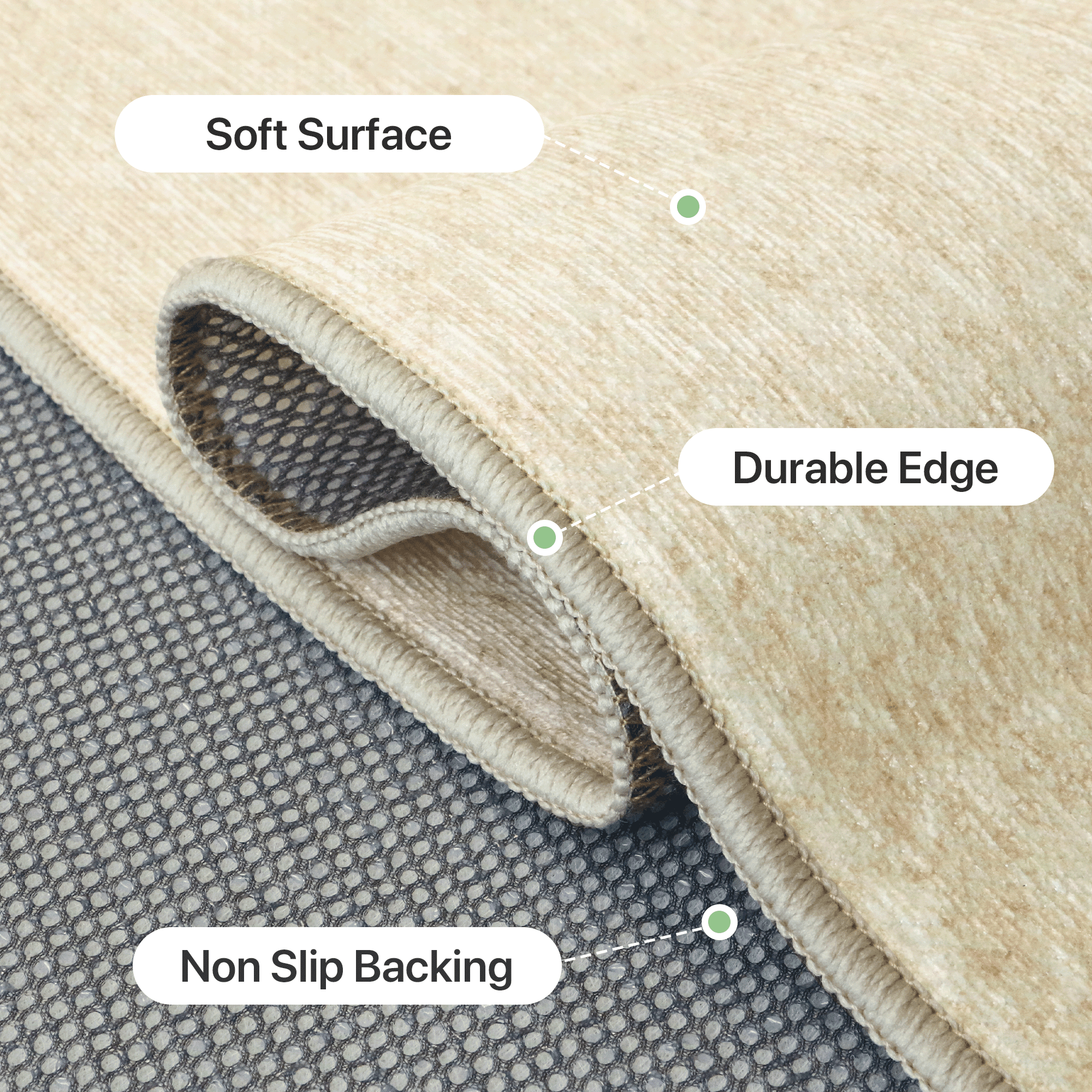 DEORAB Outdoor Rugs 8'X10' Chenille Patio Rug Three-Layer Material Imitation Silicone Spot Molding Camping Outside Rv Mat,BROWN & BEIGE
