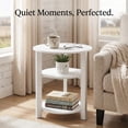 thumbnail image 3 of ZEXVIDA Round Side Table, 3-Tier Small Round End Table WithOpen Storage Shelves, Nightstand for Small Spaces, Living Room,White, 3 of 10