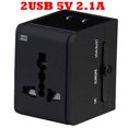 thumbnail image 3 of Adaptador de viaje Universal 1A 2.1A Dual USB, enchufe EU US AU UK, adaptador de enchufe convertidor multifunción, cargador USB fusionado, blanco y negro, 3 of 5