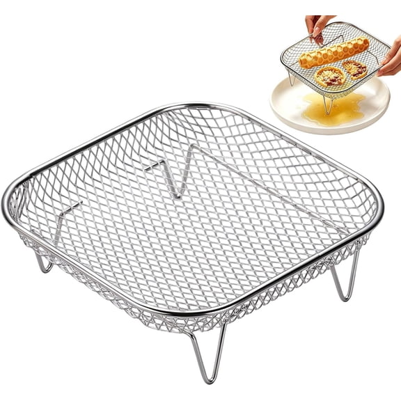 5.3 Inch Square Air Fryer Rack, Stainless Steel Dehydrator Rack for Baking Roasting