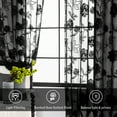 thumbnail image 3 of Exultantex Black Sheer Lace Curtains, Vintage Rose Floral Embroidery, Rod Pocket, 54" x 84", Set of 2 Panels, 3 of 7