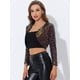 thumbnail image 2 of Disfraz de Halloween Chaqueta De Lentejuelas Para Mujer Manga Larga Cárdigan Recortado Con Frente Abierto Bolero Shrug Azúl Metálico L, 2 of 5
