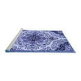 thumbnail image 2 of Ahgly Company Machine Washable Indoor Square Medallion Blue Traditional Area Rugs, 5' Square, 2 of 4