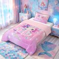 thumbnail image 2 of meiyoeat Kawaii Axolotl Letter Twin Comforter Sets for Boys Girls, Galaxy Animal Bedding Set, Pink Purple, Pink Reversible, 2 Pieces, 1 Comforter and 1 Pillowcase, 2 of 6