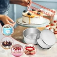 thumbnail image 3 of Walchoice Cake Pans Set of 3, Stainless Steel Round Tier Baking Pan, Deep Metal Cake Tins - 6” x 3”, Mirror Finish & Easy Clean, 3 of 7