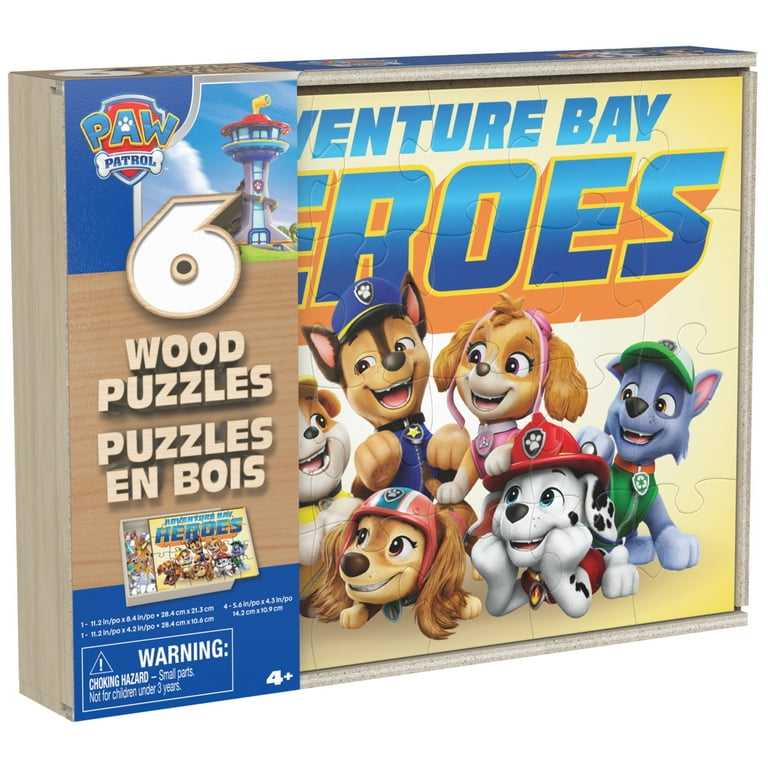 Spin Master Games, PAW Patrol 6-Pack of Wooden Jigsaw Puzzles, for