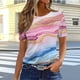thumbnail image 2 of Tops de Cuello Redondo para las Mujeres de Manga Corta Impresa Casual, Camiseta de Moda para Uso Diario Y de Fiesta, 2 of 4