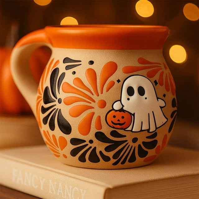 Danhjin Mugs Halloween Weird Ceramic Mug Pumpkin Ghost Mug Cups