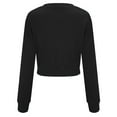 thumbnail image 5 of DONDPO Women Hoodies Pullover Women's Solid Color Pullover Sweatshirt&nbsp;Slim Short Crop Tops Crewneck Blouses Women's Long Sleeve Tops Womens Shirts Casual, 5 of 9