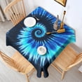 thumbnail image 2 of Blue Tie Dye Mandala Pattern Square Tablecloth,Waterproof Square Table Cover,Wipeable Spillproof Washable Table Cover for Home Kitchen Party Decor 42"X42"(107x107cm), 2 of 6