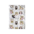 thumbnail image 1 of Cartoon Hanging Pocket Organizer, Funny Owls Nocturnal Forest Animals in Hearts Spots Doodle Themed Illustration, Printed Polyester Storage Bag with Pockets, 14" x 20", Rose and Khaki, 1 of 2