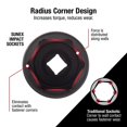 thumbnail image 3 of Sunex 224XD, 1/2 Inch Drive, 3/4 Inch Extra Long Deep, Impact Socket, Cr-Mo Alloy Steel, Radius Corner Design, Dual Size Markings, 3 of 5