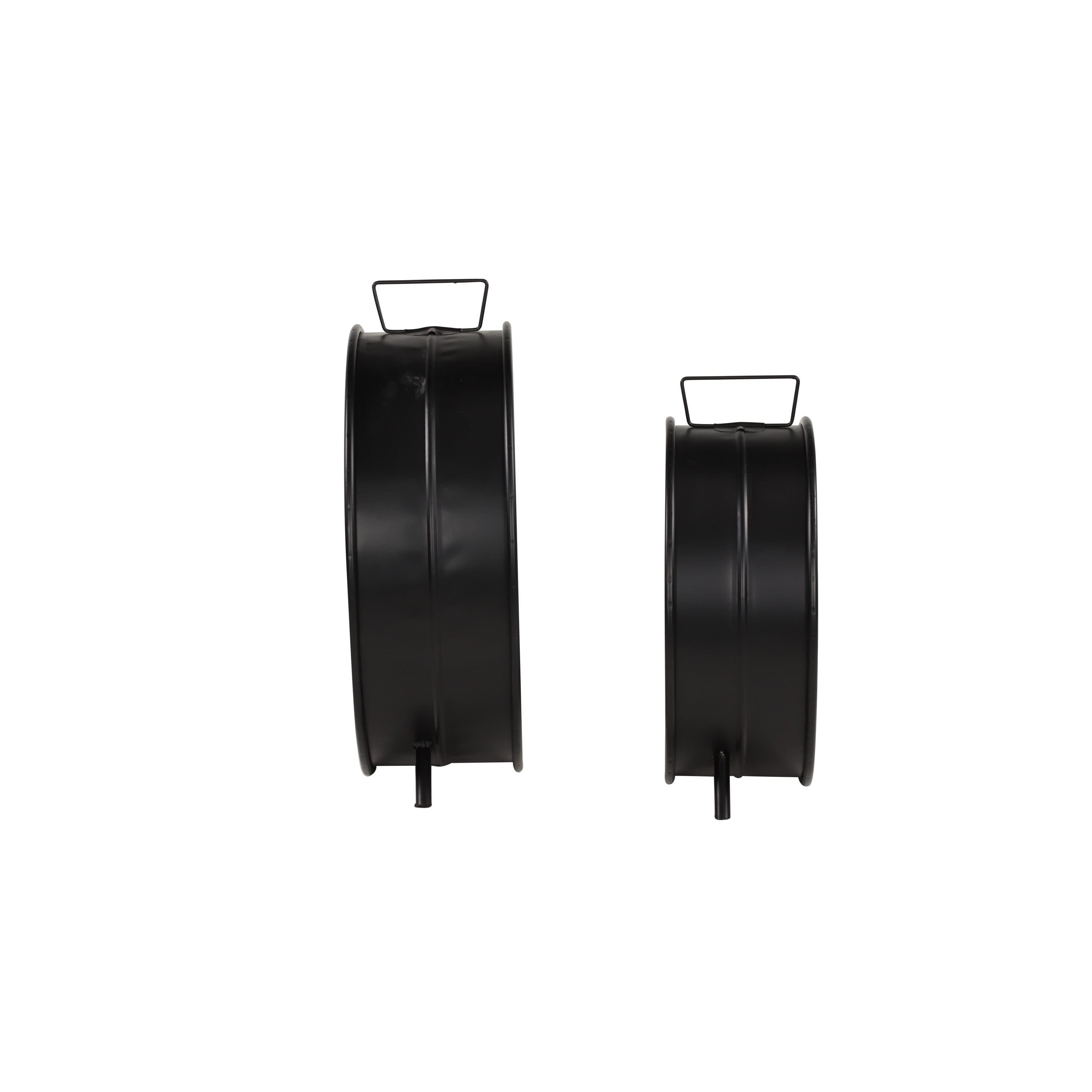 DecMode 16", 12"H Industrial Candlestick, Black, 2 - Pieces
