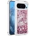 thumbnail image 3 of Case for Google Pixel 9 Case Glitter Liquid Cute Clear Phone Case,Floating Quicksand Shockproof Protective Bumper Soft TPU Cover for Google Pixel 9 / Pixel 9 Pro Love Rose YB, 3 of 14