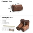 thumbnail image 6 of ABCISI Wall Hooks, 4 Pack Rustic Towel Hooks, Coat Hooks, Wall Mounted, Wood Small and Single Pegs for Hats, Clothes, Bags and Keys (Walnut), 6 of 7
