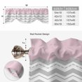 thumbnail image 6 of Grey Chevron Tie Up Valance Curtains for Windows, Kitchen Curtains Window Treatments, Geometric Pink Print Wavy Striped White Short Window Shades Valances for Bedroom Bathroom Cafe 54"x18", 6 of 8