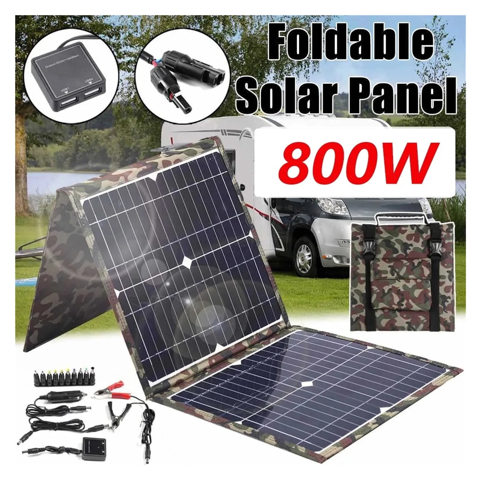Single crystal solar panels 800W Foldable Portable Solar Charger 18V Car, Boat, Caravan Camp Outdoor solar panel