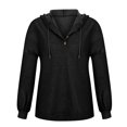 thumbnail image 6 of Tumotour Pullover Sweatshirts For Women Long Sleeve V Neck Button Collar Drawstring Hoodies 2024 Fall Casual Solid Color Loose Tops Shirts, 6 of 9