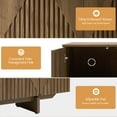 thumbnail image 4 of Modern 4 doors Fluted Storge Sideboard Buffet Cabinet with Adjustable Shelves for Kitchen Living Room Walnut, 4 of 8