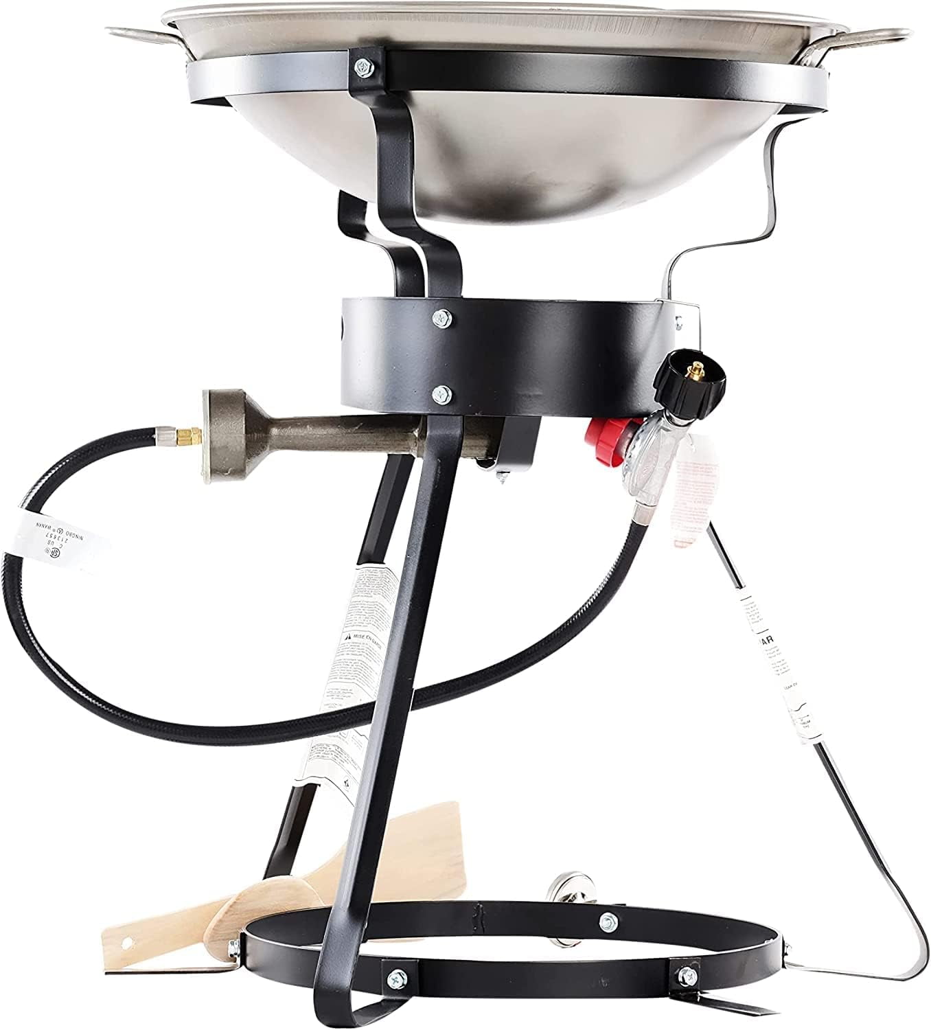 King Kooker 24″ Outdoor Propane Burner Cooker with Wok Stove Burner for Outdoor Cooking