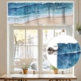thumbnail image 7 of Abstract Waves Valances for Windows, 42 x 18in, Blue White Ocean Spray Seaside Watercolor Rod Pocket Kitchen Valance Curtain Light Filtering Window Treatments for Living Room Bedroom, 1 Panel, 7 of 7