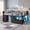 Black, variant on Low Loft Bed with 7 Storage Drawers,Metal Twin Size Loft Bed Frame with Bookcase, LED Lights and Under-Bed Play Space,Black