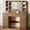 Walnut, variant on UGTOO Black Vanity Desk with Lighted Mirror & Charging Station, Large Makeup Table with 9 Drawers & Adjustable Shelves, 3 Color Lighting Modes, P2 Wood Bedroom Dressing Table (Assembly Required)