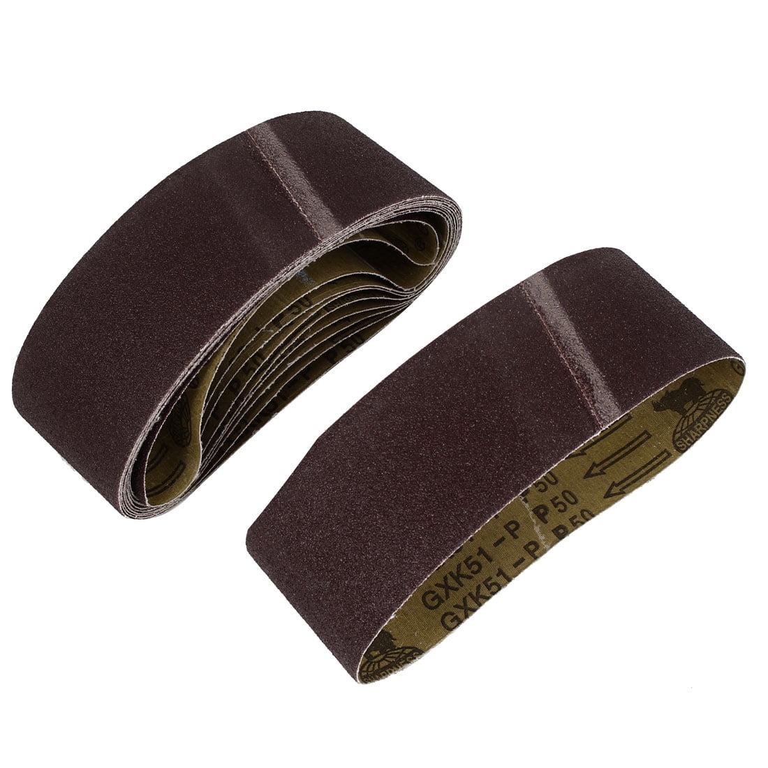 Sander Polishing Machine 533x75mm 50 Grit Abrasive Sanding Belt Sandpaper 10pcs by Unique-Bargains