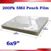 "6x9"" PVC 2flap 5mil Glossy Clear Thermal Hot Laminating Pouch Film Laminator"