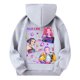 thumbnail image 4 of Moonsky Sudadera con capucha y cordón HUNTRX, estampado de grupo de chicas coreanas, jersey corto, suave y cómodo, top de manga larga para primavera y otoño. Gris 130, 4 of 4