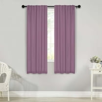 Superior Solid Blackout Back Tab Curtains, Set of 2, 26" x 63", White