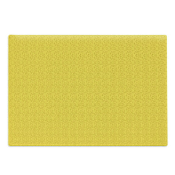 Yellow Cutting Board, Modern Leaf Branch with Abstract Ivy Vines Pattern Art with Flower Like Art Circles, Decorative Tempered Glass Cutting and Serving Board, Large Size, Yellow, by Ambesonne