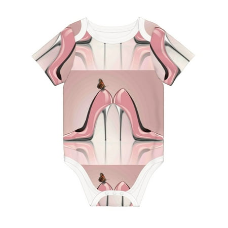 

Matuu High Heel Shoes Butterfly for Baby Short-Sleeve Bodysuit Soft Cotton Comfortable and Breathable Perfect for Newborns and Infants