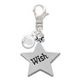 thumbnail image 2 of Delight Jewelry Silvertone Wish Star - Silvertone Clip on Charm with Clear Crystal Drop, 2 of 4