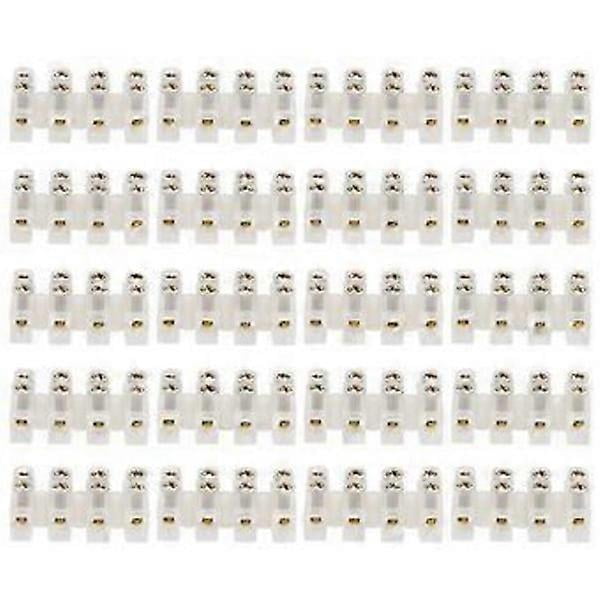 20pcs Terminal Block Strip Flame Retardant Through-hole Wire Connection 10A Industrial Accessories (4in4out)