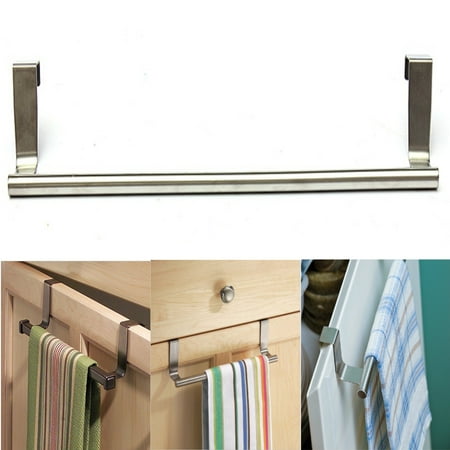 Meigar Kitchen Over Cabinet Stainless Steel Towel Bar Hang on Inside or Outside of Doors, Storage for Hand, Dish, and Tea Towels