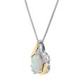thumbnail image 2 of Brilliance Fine Jewelry Created Opal and Diamond Accent Birthstone Pendant Necklace in Sterling Silver with 10k Yellow Gold, 18", 2 of 5