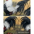 thumbnail image 6 of Black White Vintage Rooster Kitchen Valances for Windows Farmhouse Linen Window Valance Curtain for Living Room Window Treatment Pastoral Animals Watercolor Valance Rod Pocket Topper, 42 x 18 Inch, 6 of 6