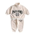 thumbnail image 5 of Futezty Toddler Boys Girls Clothes Fall Winter Outfit Sets, Set For Kids Long Sleeve Crew Neck Letter Print Stretch Waistband 0 6 12 18 24 Months 2T 3T 2-Pieces Everyday, 5 of 6