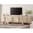 thumbnail image 2 of WAMPAT 126" W Modern Large Buffet Sideboard Cabinet with Storages, Buffet Table Coffee Bar Wine Bar Storage Curved Cabinet with 4 Doors for Dining Room, Living Room, Kitchen,Light Oak, 2 of 9