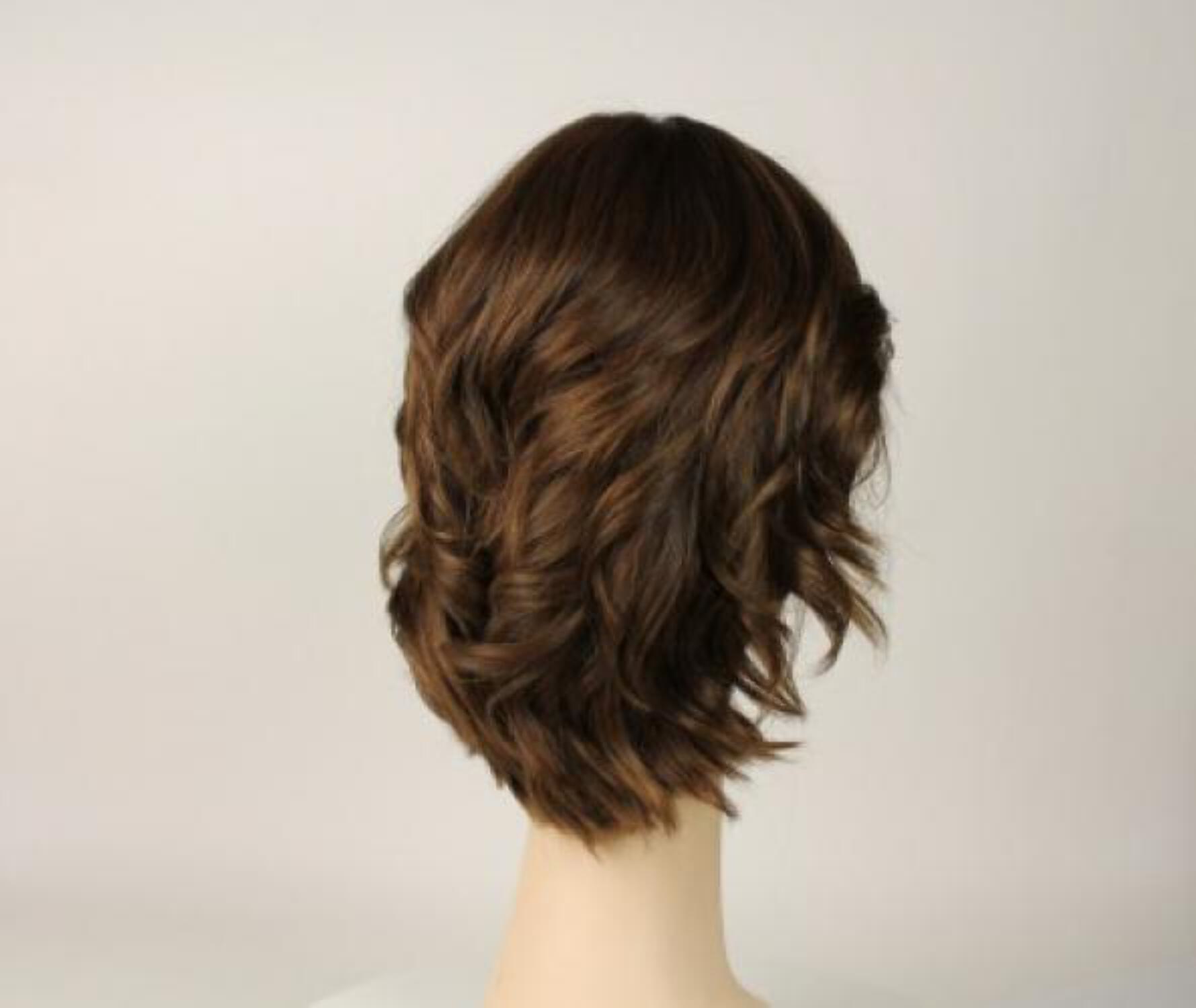 European Human Hair Freeda Wig Regina Light Brown With Blonde Highlights Multi Skin Top Size L