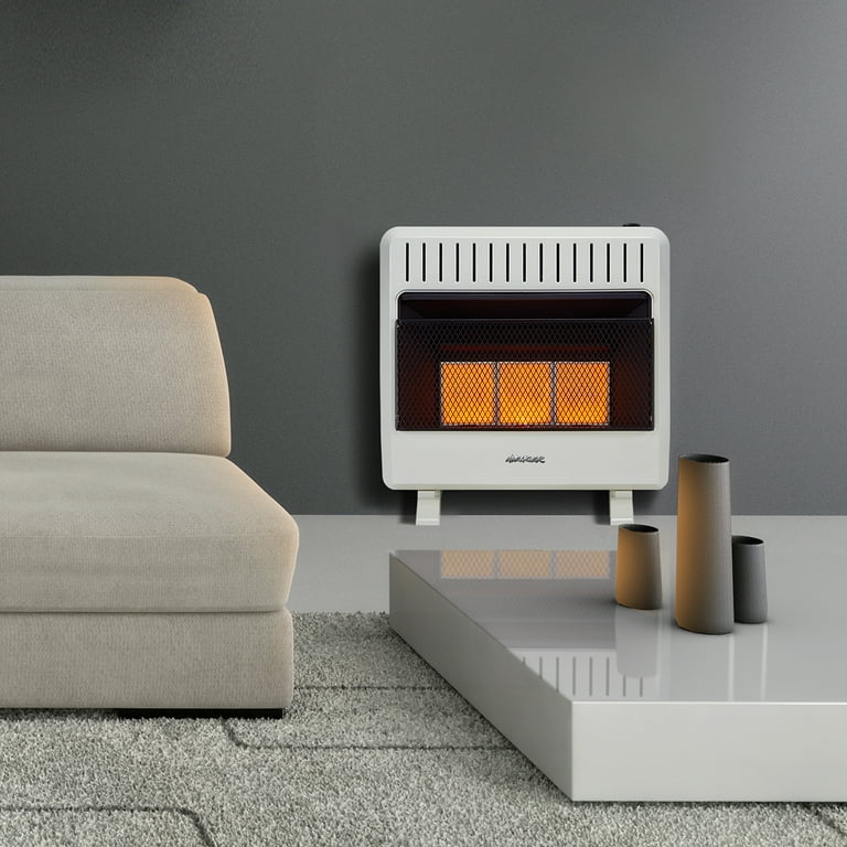 Avenger Dual Fuel Ventless Infrared 30,000 BTU Natural Gas / Propane Wall  Mounted Heater with Automatic Thermostat - Walmart.com