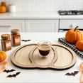 thumbnail image 4 of Pumpkin Shaped Wooden Serving Tray Spooky Halloween Decorations for Home Gothic Halloween Decor for Indoor Table Top Serving and Entryway Key Storage, 4 of 9